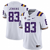 LSU Tigers 83 Jaray Jenkins White Nike College Football Jersey Dzhi,baseball caps,new era cap wholesale,wholesale hats